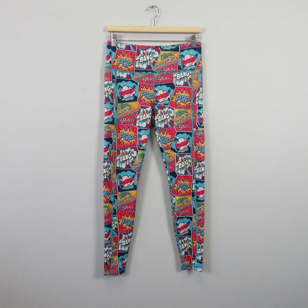 Constantly Varied Gear Leggings Women M Comic Book Pop Art Print Athleisure 242